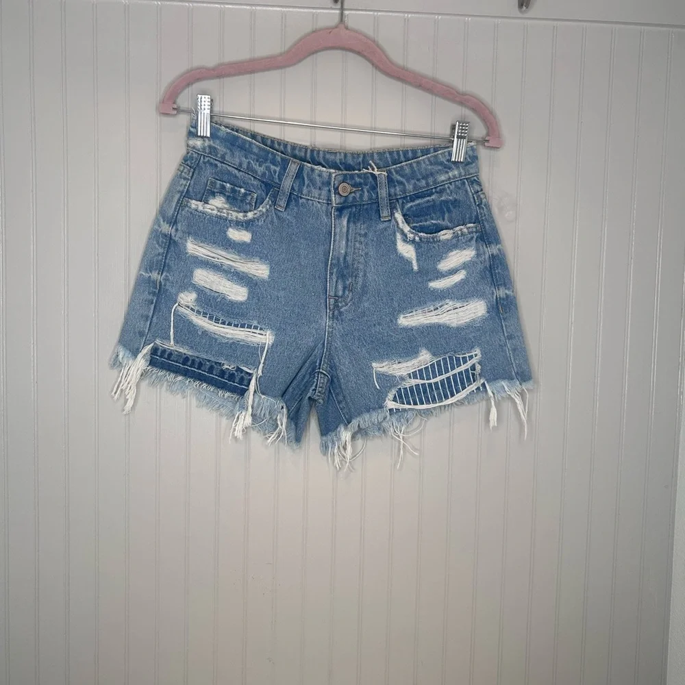 NWOT Blue Distressed Jean Shorts
